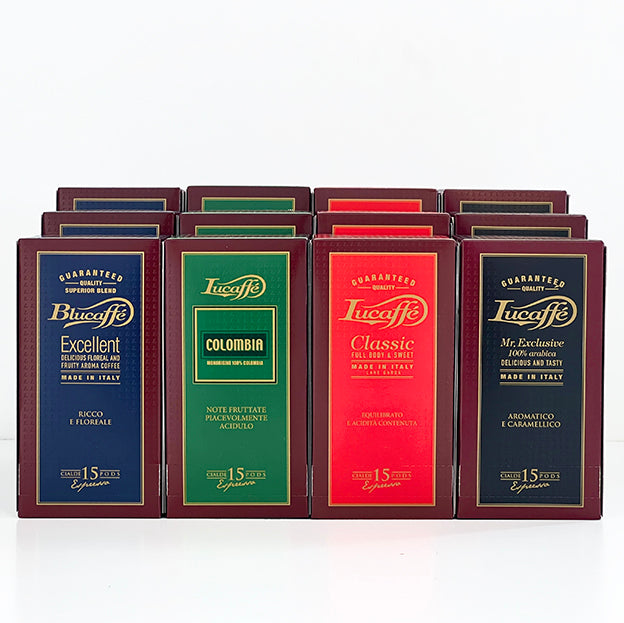 Lucaffe ESE coffee pod pack of 15 box x 12 Classic Colombia Blucaffe Mr Exclusive