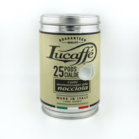 Nocciola Hazelnut ESe coffee pods in Tins of 25 pods